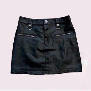 Urban Outfitters Faux Leather Mini Skirt with Metal Hardware Small S